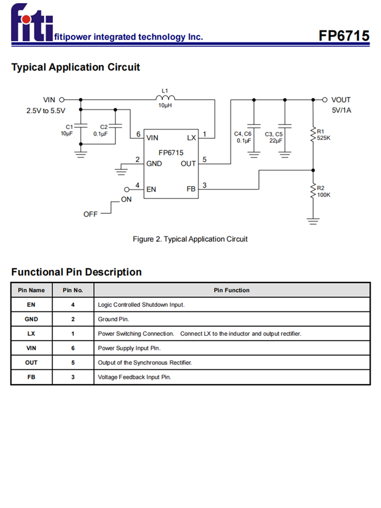 FP6715 2.5A 同步升压IC DC-DC转换器 百盛电子代理商