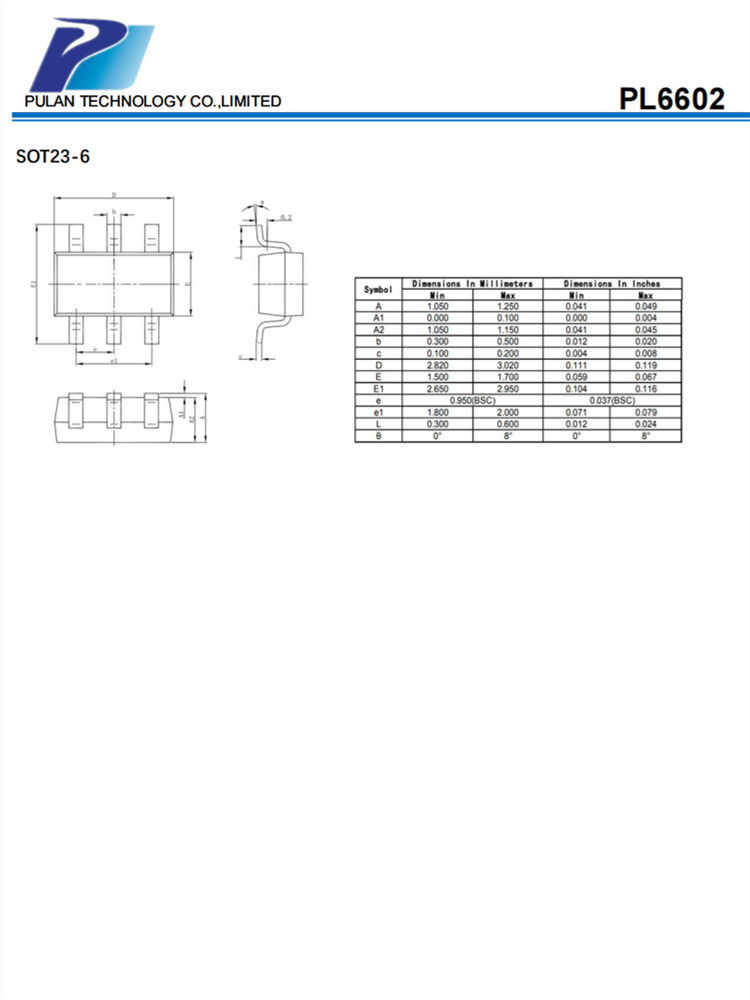 PL6602 SOT23-6 快速充电协议芯片 支持苹果2.4安充电
