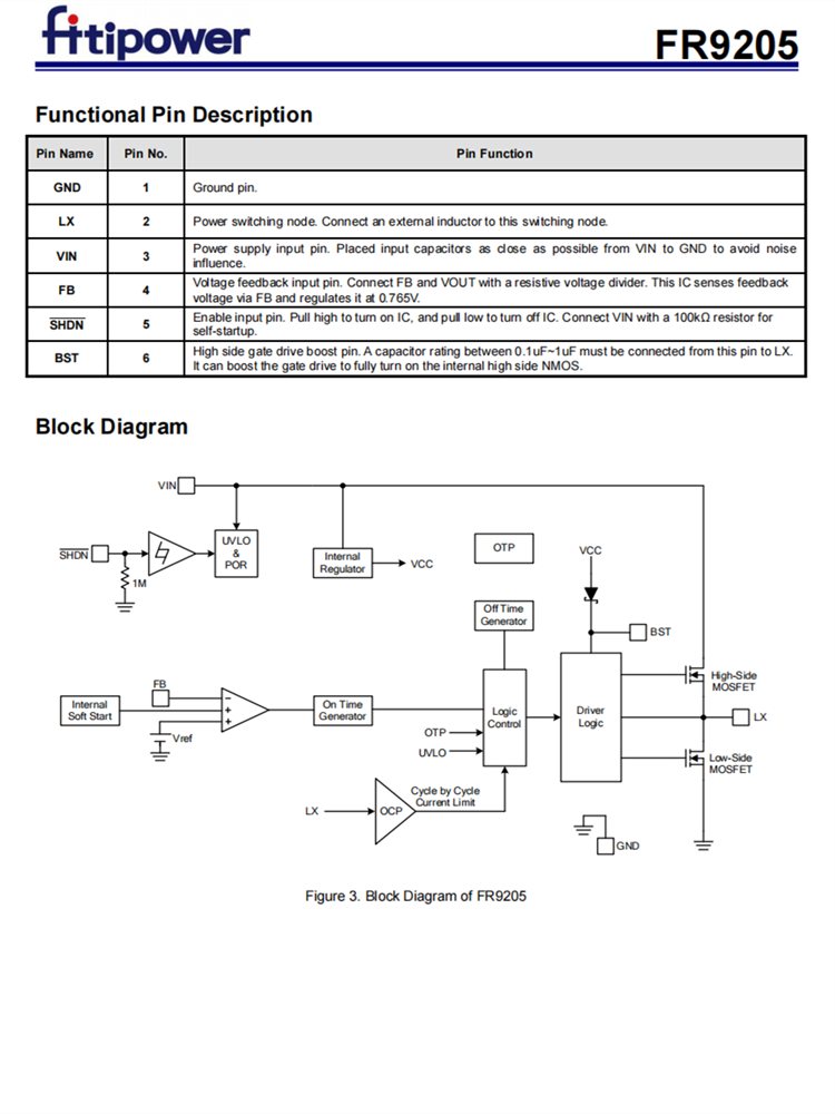 FR9205S6 SOT23-6 18V 2A同步降压IC DC/DC转换器 FCOT模式控制