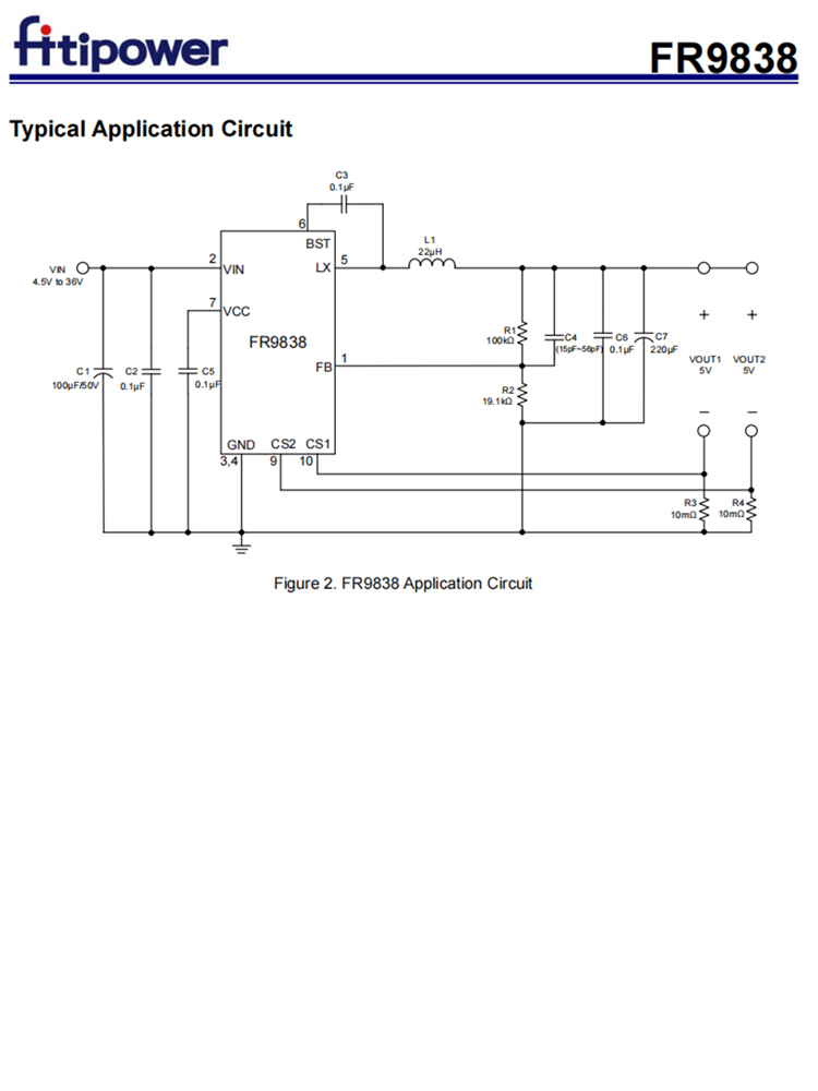 FR9838 TDFN-10L 36V,5A,130KHz DC/DC同步降压IC 全新原装现货