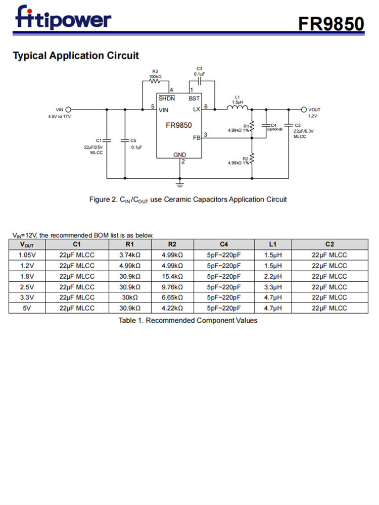 FR9850 SOT23-6 17V输入 2A同步降压DC/DC转换器 FCOT控制模式