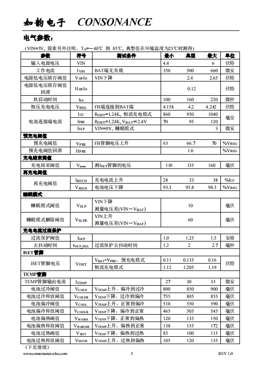 CN3170 符合JEITA标准可用太阳能供电的锂电池充电管理芯片