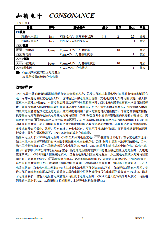 CN3156 可用太阳能板供电的单节钛酸锂电池充电管理芯片