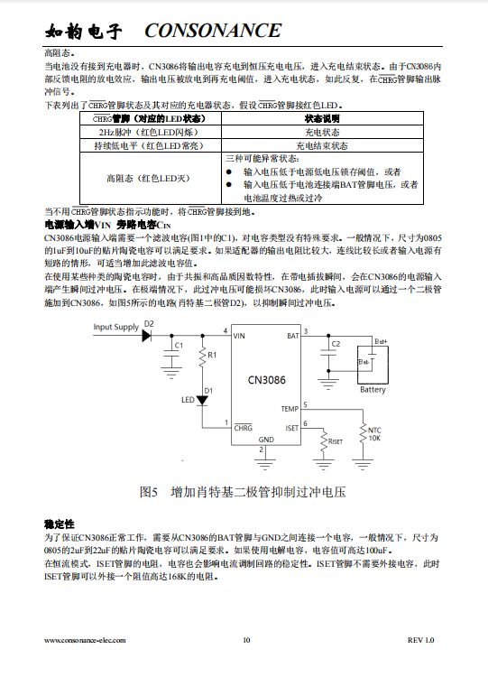 CN3086 400mA可用太阳能供电的三节镍氢电池充电管理集成电路