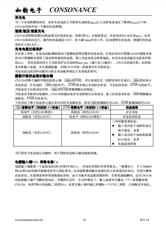 CN3156 可用太阳能板供电的单节钛酸锂电池充电管理芯片