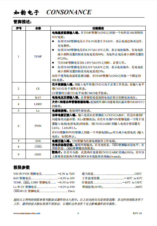CN3312A PFM升压双节锂电池充电控制集成电路