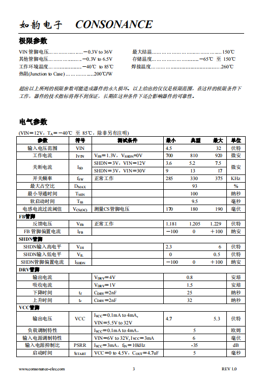 CN5120 宽输入电流模式升压直流-直流转换控制集成电路