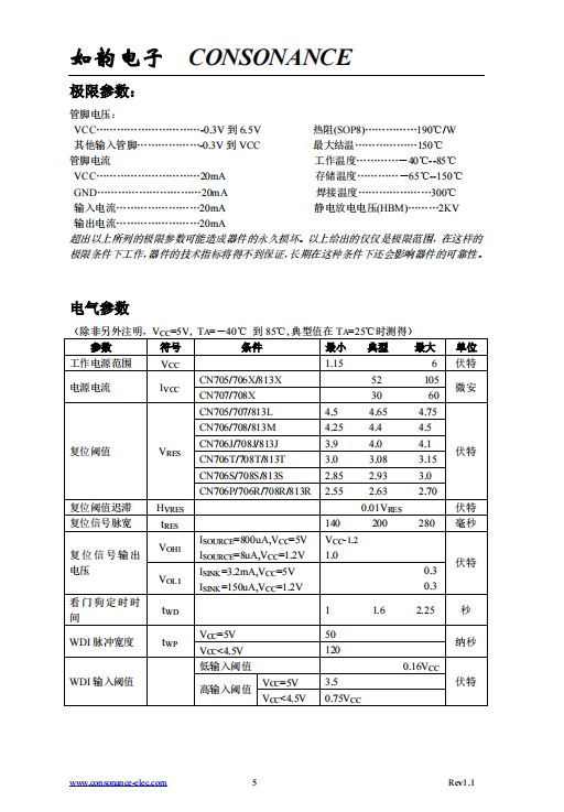 CN708用于微处理的电源和电池电压的监测