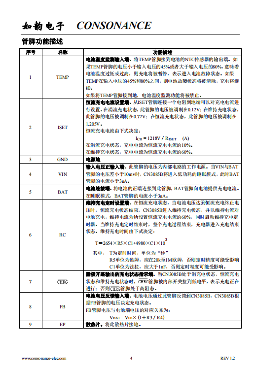 CN3085B 1A镍氢电池充电管理集成电路