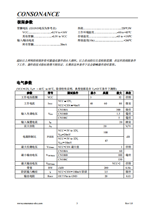 CN106B 高端电流检测运算放大器