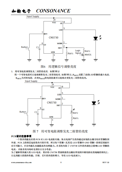 CN5730 多功能高亮度发光二极管(LED)驱动集成电路