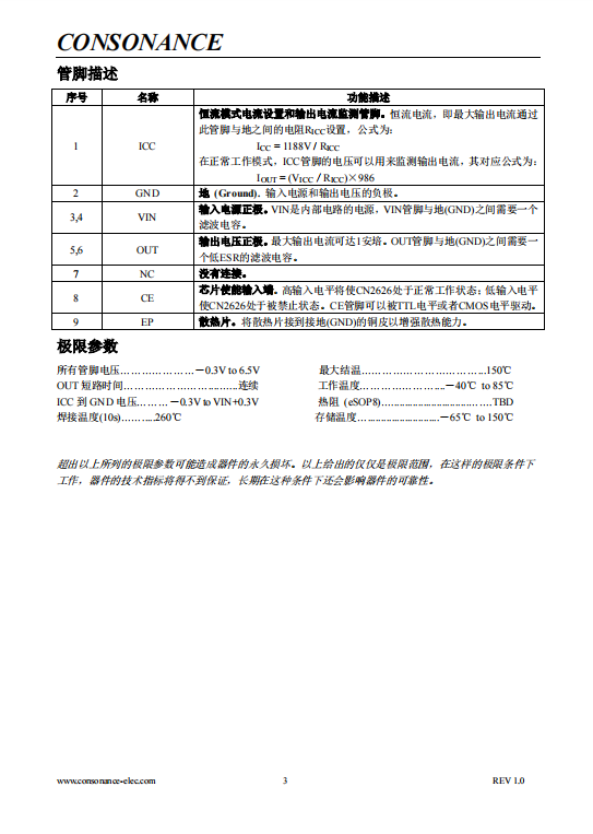 CN2626 1安培低压差线性电压调制集成电路