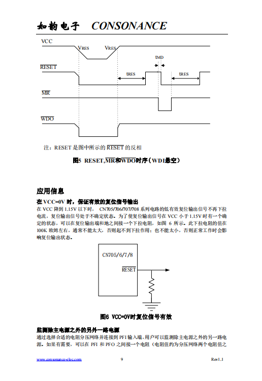 CN708用于微处理的电源和电池电压的监测