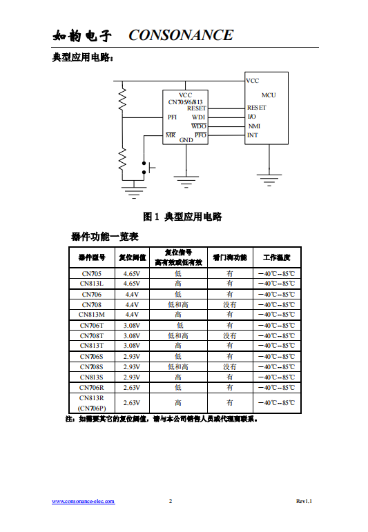 CN708S SOP8封装 输出电压1.15V-6V 用于微处理的电源和电池电压的监测