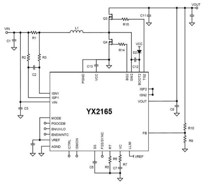 YX2165(65V输出、大功率同步升压控制器芯片